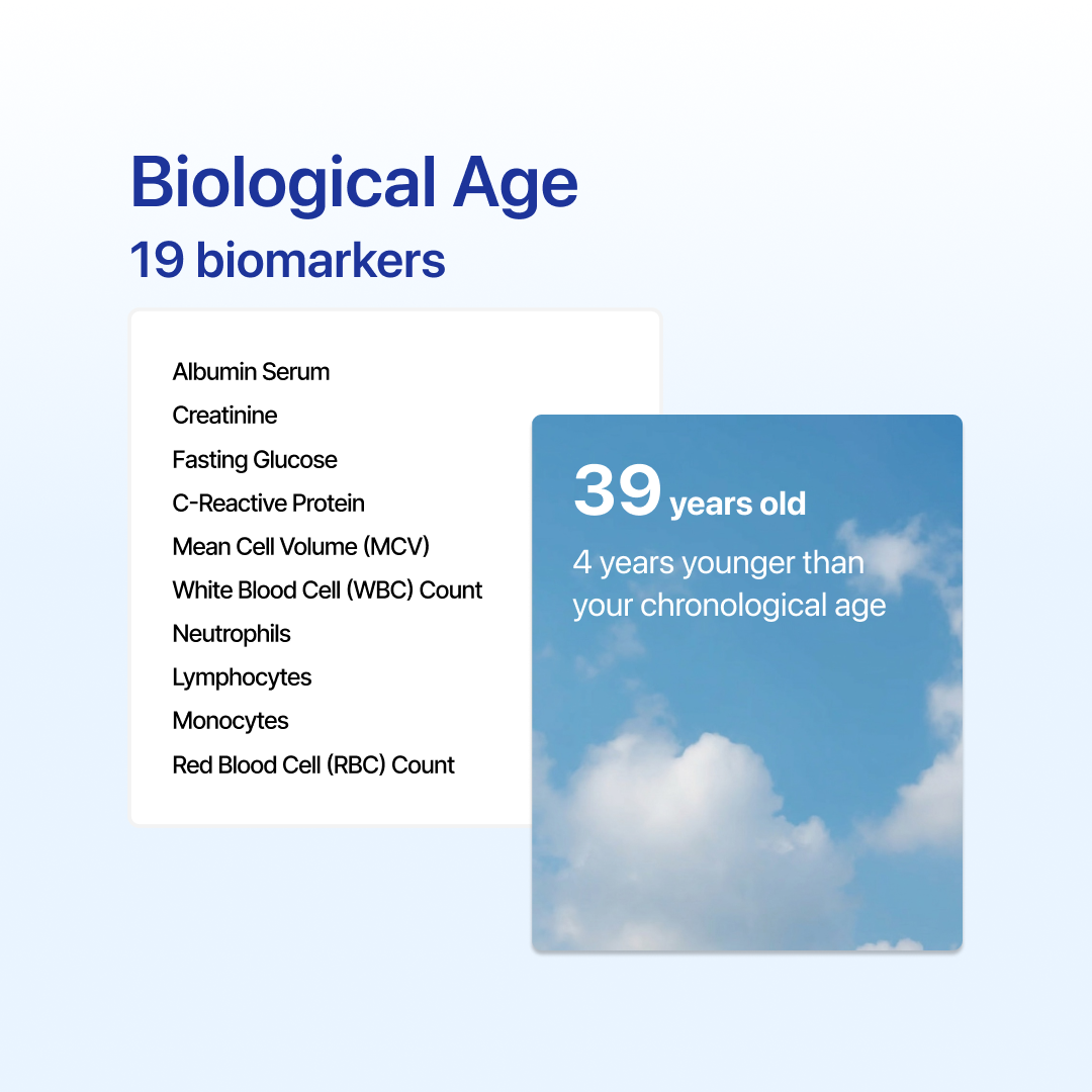 Biological age blood test Australia - order private longevity panel online