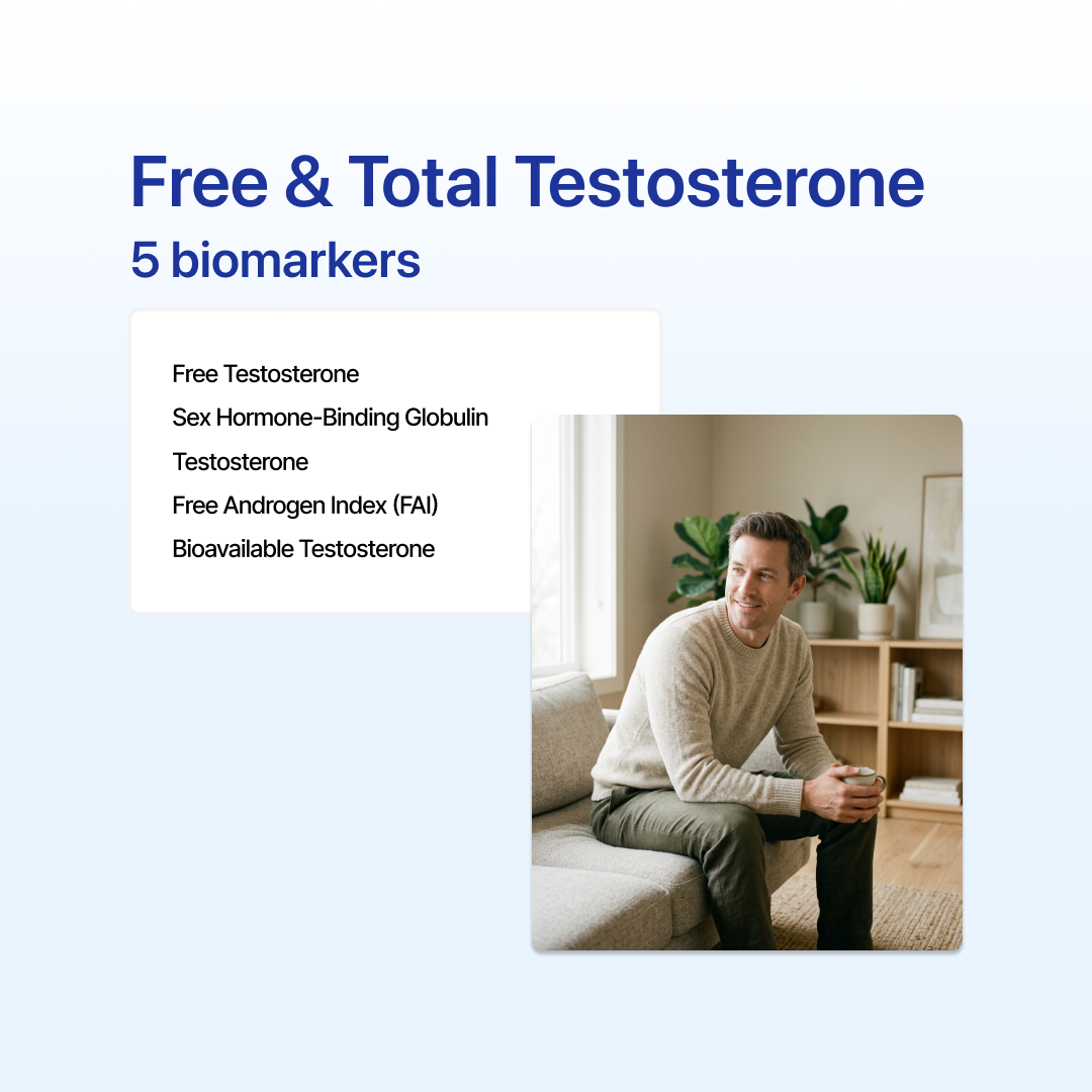 Free and total testosterone blood test Australia - SHBG panel online